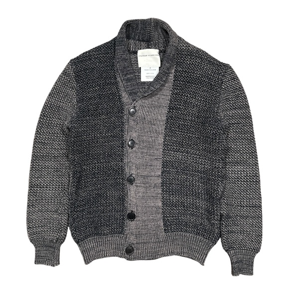 Stephan Schneider Heavyweight Knit Cotton Gray Shawl Cardigan Sweater Mens 4 S - Picture 1 of 6